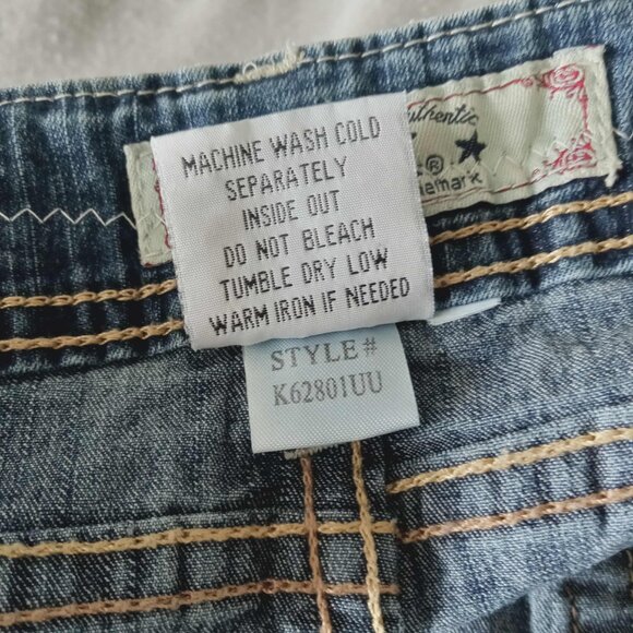 YMI Distressed Lace & Fringe Micro Denim Skirt - Picture 7 of 8